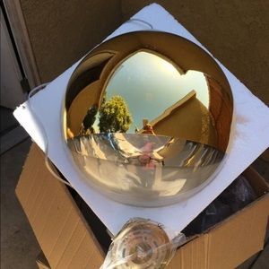 Golden spherical pendant light